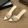 Sandalias de Verano de Punta con Tacón Alto Versátiles para Usar Afuera Color Champaña Estilo 2026 Sandalias de Tacón Fino de Moda Encaje Europeo y Americano