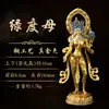 Estatua Tántrica de Tara Verde en Cobre Puro Artesanía Nepalí Tibetana Tallada a Mano