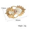 Anillo de Acero Inoxidable con Corte Calado en Forma de Abanico de Estilo Retro Europeo y Americano Ajustable Anillo de Acero de Titanio Chapado en Oro de Alta Gama Francés para Mujer