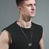 Collar Personalizado Estilo Punk Retro Tótem de Girasol para Hombres, Cadena para Suéter con Colgante de Girasol de Personalidad Hip-Hop de Moda