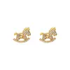 Pendientes de Plata de Ley 925 con Aguja, Año del Zodiaco Caballo para Mujer, Incrustados con Diamantes, Lujo de Nicho, Sensación de Alta Gama, Nueva Joyería Popular para Orejas 2026