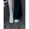 Botas de Moda Versátiles Elásticas Adelgazantes Botas Martin de Tacón Alto Plataforma Impermeable de Suela Gruesa Botines de Ante 2026 Otoño Nuevo