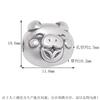 Venta al por mayor S999 plata pura doce Zodiaco dinero cuentas cruzadas 3D plata dura tridimensional retro DIY pulsera cuentas sueltas