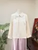 Zhi LiNova Camisa Base Jacquard com Gola Boneca Estilo Chinês 2026 Novo Design de Primavera Top Jovem e Elegante