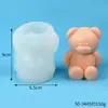 Molde de vela de oso tridimensional DIY aromaterapia tejido de dibujos animados sosteniendo muñeca Oso Oso de pie decoración creativa de cubitos de hielo