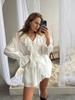 Conjunto Informal de Moda con Volantes Inspirado en el Diseño Europeo y Americano 2026 Primavera/Verano Nuevo Top Cardigan con Cordones y Shorts Ropa para Mujer