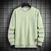 Sudadera para hombre transfronteriza para primavera y otoño 2026, nueva camiseta de manga larga de moda, versátil casual holgada de cuello redondo para hombre talla grande