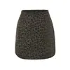 Falda de línea A con estampado de leopardo para chica atrevida, nueva otoño/invierno, de cintura alta, corte ajustado y que realza la figura, con un estilo retro de alta costura