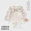 Body de manga larga de otoño, algodón puro Clase A, mono triangular de luna llena para bebé, ropa para recién nacido, ropa de casa para todas las estaciones