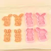 Serie de Conejos Cortador de Galletas 3D Realista DIY Diseño de Presión Tridimensional Molde para Galletas Fondant Material de Grado Alimenticio