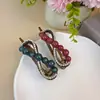 Grampo de Cabelo Novo Estilo Oito com Strass e Contas Degradê, Presilha Elegante e Graciosa para Penteado Coque na Nuca ou Semi-Preso