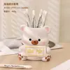 Portaplumas Oso Lindo Adorno de Almacenamiento Decoración de Escritorio para Estudiantes Niños Estación de Trabajo de Oficina Regalo de Cumpleaños Figura
