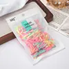 Tienda Boutique Supermercado Accesorios para el Cabello Infantiles Japoneses y Coreanos Gomas Elásticas Desechables Bolsa de 100 Piezas Tirón Fuerte Banda Continua Código de Barras Ligas para el Cabello
