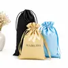 Bolsa de satén personalizada profesional de calidad exquisita bolsa con cordón personalizado fábrica entrega directa rápida