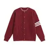 Suéter cárdigan de diseño de alta gama, tejido trenzado, bloques de color, atuendo unisex para pareja, suéter de punto trenzado a rayas, prenda de abrigo de otoño
