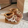 Botas de Nieve para Niñas 2025 Nuevas de Invierno para Niños Zapatos Grandes de Algodón con Forro de Felpa, Botas Cortas Engrosadas para Niñas, Impermeables y Resistentes al Frío