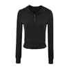 Sudadera Corta Deportiva con Cremallera para Mujer de Moda, Estilo Otoño, Estilo Americano, Color Sólido, Corte Ajustado, Sudadera con Capucha Casual