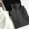 Camiseta de Manga Larga Elegante Ajustada para Estudiante Mujer Otoño/Invierno 2026, Camiseta Térmica de Doble Cara de Cuello Alto de Moda para Mujer