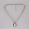 Collar con Colgante de Cadena de Aluminio Punk, Estilo Rock Hip-Hop para Hombres y Mujeres, Candado Dorado y Plateado con Llave, Para Usar en Apilamiento al por Mayor