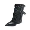 Botines estilo Martin para mujer, de punta fina, tacón grueso y pierna ancha, nueva colección de verano 2026, estilo retro, botines con un toque británico