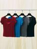 [Shengdu] 25 Verano Nuevo Coreano Combinación Perfecta Casual Básico Seda de Morera Cuello Redondo Adelgazante Top Camiseta