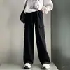 Pantalones jogger de trabajo estilo americano talla grande, versátiles de cintura alta adelgazantes de corte holgado deportivos retro de dos vías jogger casual
