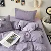Juego de ropa de cama de cuatro piezas de gasa de doble capa para madre e hijo de grado A, con un patrón floral retro, que incluye una funda de edredón, una sábana bajera y un juego de sábanas de tres piezas para dormitorios