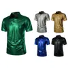 Verão 2025 Novo Exportação Amazon Roupas Masculinas Tendência Beleza Listra Estampado Hot Stamping Camisa Polo de Manga Curta
