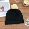 Gorro de Punto con Pompones de Colores Dopamina Estilo Coreano, Sombrero de Lana Dulce y Versátil con Borde Enrollado, Gorro Caliente para la Cabeza para Mujeres en Invierno