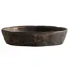 Plato Cerámico Rústico de Fondo Ancho Estilo Wabi-sabi Plato de Cena Cerámico Retro Plato Plano Plato para Verduras Plato para Frutas Plato para Mariscos Emplatado de Cocina Occidental