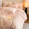 Categoría a Invierno para Maternidad e Infancia Conejo de Peluche Tallado Terciopelo de Leche Juego de Cuatro Piezas Engrosado Cálido Alto Peso Cama Sábanas Funda de Edredón Ropa de Cama