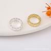 Polvo de Circonio Blanco que Conserva el Color, Circonio Morado, Circonio Rojo, Cuentas de Barril de Circonio, Calabaza, Cintura Delgada, Pulsera de Anillo de Flor Pequeña, Accesorios Separadores de Cuentas