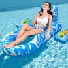 Fila Flotante de Red de Agua para Adultos Silla Lounge Inflable de PVC para Piscina con Cubo de Hielo Flotante Soporte para Bebidas y Respaldo Fábrica Stock Listo