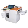 Podio Multimedia Directo de Fábrica Mesa de Clase para Profesor Mesa de Aula Multifuncional de Acero con Computadora Abatible