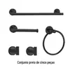 Rack de Toalha de Aço Inoxidável Transfronteiriço Barra de Toalha para Banheiro Rack de Papel Higiênico Gancho de Casaco Anel de Toalha Conjunto de Cinco Peças Rack de Armazenamento Pendente