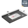 Gabinete de Baño Cerámico de Pared con Cubierta Semi-Empotrada, Lavabo Único Integrado con Placa de Roca para Lavado de Baño y Lavado de Manos