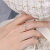 Anillo de plata de ley femenino zarcillo de flor sosteniendo copo de nieve iris moissanita piedra de alto carbono anillo de diamante titular vacío de certificado venta al por mayor transfronteriza