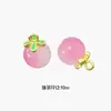 Yanyuan Nectarina Degradado Fruta Joyería al por Mayor Pulsera de Durazno Rosa Colgante Pendientes de Calcedonia Rosa Natural Rosa