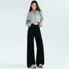 Jeans de cintura alta, corte justo e perna larga para mulheres, novo design outono 2026, solto e valoriza a silhueta, com uma silhueta fluida e até o chão, disponível para dropshipping