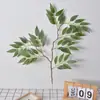 Folhas de Bambu Artificiais de 2 Pontas Decoração de Engenharia de Jardim Folhas Falsas de Plátano Folhas de Ginkgo de Janela Galhos de Outono Bordo de Xiangshan
