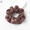 Qiyue Europeo y Americano Transfronterizo Nuevo Set de Ligas para el Cabello Anillo de Intestino Grueso de Satén Color Sólido Anillo de Tela Diadema Fabricante Mayorista