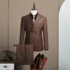 Conjunto de traje de alta gama, traje de punto de doble botonadura casual de negocios, traje de boda, atuendo formal, atuendo premium para novio