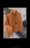 Cardigan de Tricô Gola Alta Estilo Coreano para Mulheres Inverno 2025 Novo Retro Solto Cor Lisa Gola Alta Cardigan de Tricô