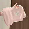 Un artículo imprescindible Nuevo estilo de otoño para niña sudadera de gato de dibujos animados y pantalones largos rosas conjunto casual elegante de dos piezas para niños