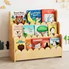 Estantería de juguete de madera maciza transfronteriza Estantería de almacenamiento de juguetes para jardín de infancia Montessori Estantería de libros para niños multicapa Organizador de juguetes