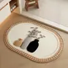 Alfombrilla de suelo simple estilo coreano de tierra de diatomeas para baño, resistente al desgaste, antideslizante, resistente a la suciedad, fácil de limpiar, alfombrilla de suelo absorbente de agua
