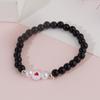 Moda Europea y Americana suministro transfronterizo pareja Pulsera de amor con cuentas de obsidiana perla pulsera joyería hecha a mano al por mayor