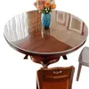 Mantel Individual Redondo para Mesa de Comedor, Mantel de PVC Transparente Impermeable y a Prueba de Aceite, Cristal Blando, Engrosado, Lavable, Resistente al Calor, Resistente a Altas Temperaturas