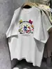 2026 Verão Estilo Europeu e Americano Versátil Moda Casual 100% Algodão Puro Manga Curta Confortável Hip-Hop Top Camiseta