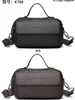 Bolsa de Ombro Única Masculina Grande Capacidade PU Portátil Transversal Repelente à Água Funcional Bolsa Masculina Business Casual Bolsa Masculina
